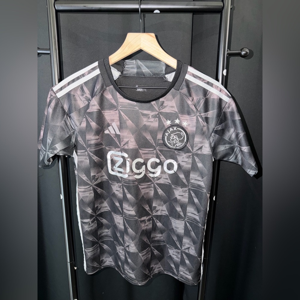 Vintage adidas Kids Black & Gray Ajax Ziggo Training Jersey